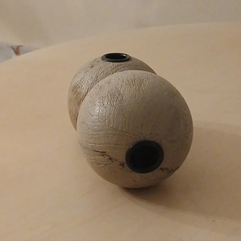 2 Threshold Wood Round Taper Candle Holder